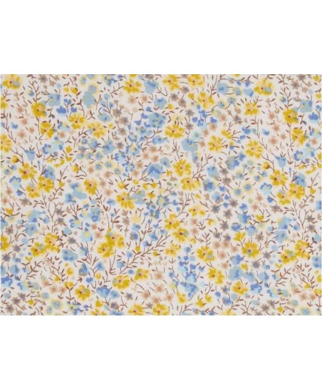 Coupon Liberty Phoebe bleu et jaune 65*45cm dans Tissus Liberty par Marotte et Cie