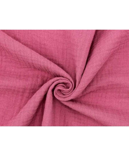 Coupon Double gaze coton rose framboise, 45x65cm