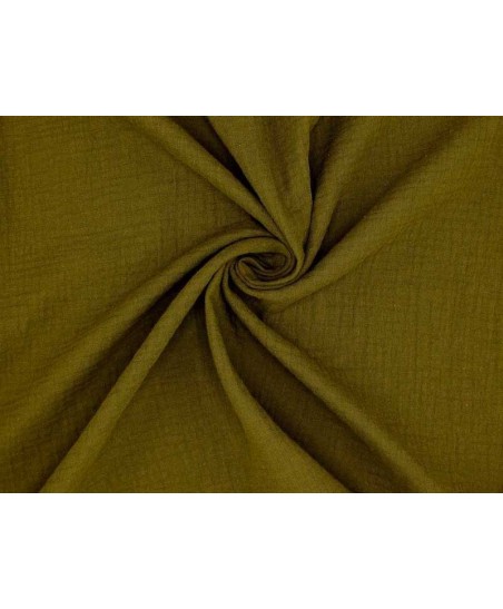 Coupon double gaze coton vert bronze, 45x65cm dans Double gaze par Marotte et Cie