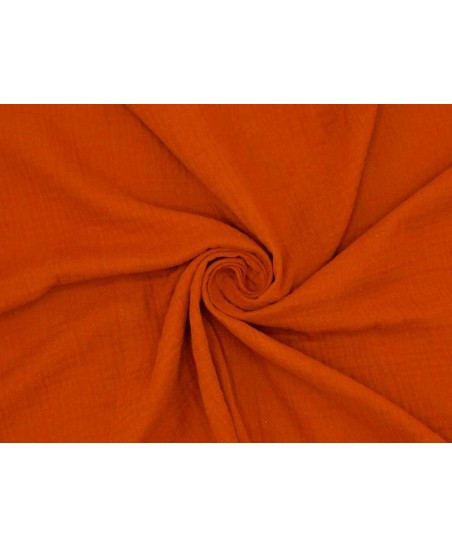 Coupon Double gaze coton rouille, 45x65cm