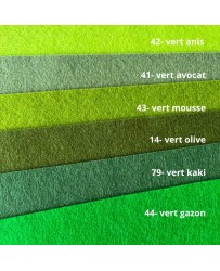 Feutrine pure laine verte, coupon 20x30cm, épaisseur 1mm dans Catégories par Marotte et Cie