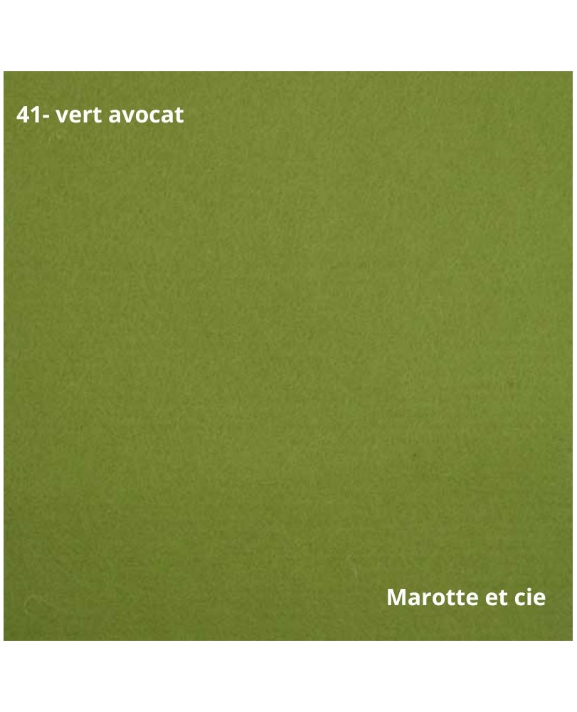 Feutrine pure laine verte, coupon 20x30cm, épaisseur 1mm dans Catégories par Marotte et Cie