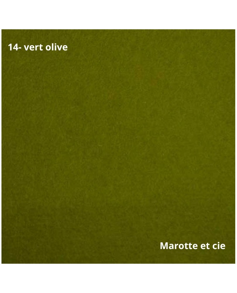 Feutrine pure laine verte, coupon 20x30cm, épaisseur 1mm dans Catégories par Marotte et Cie